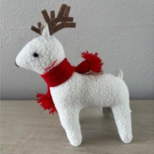 2024 Target Wondershop Retro Fabric White Reindeer Christmas Ornament NEW